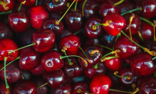 close up shot of dozens of cherries